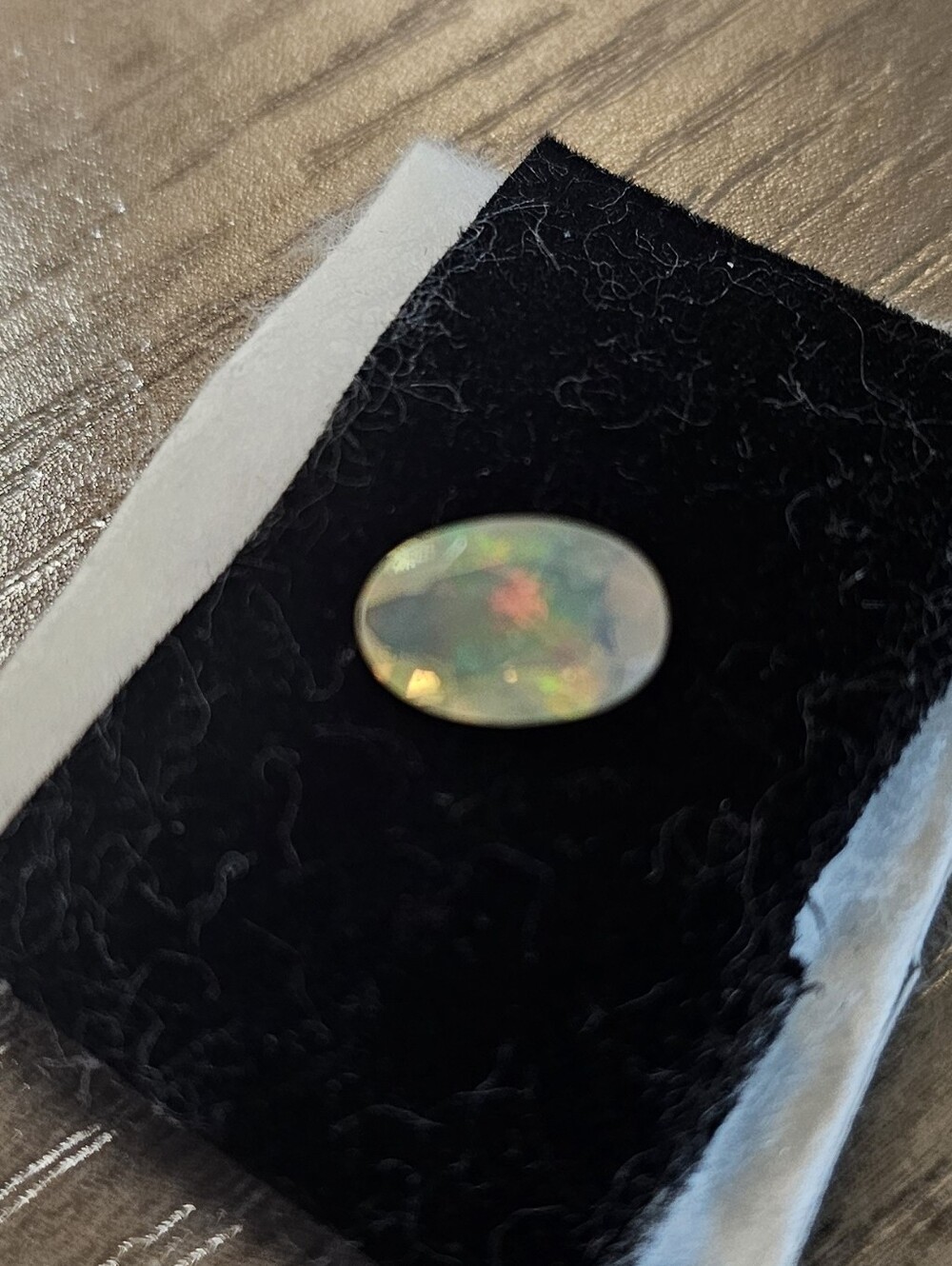 Opal Cabochon Gemstone - Iridescent Green/Orange 0.76